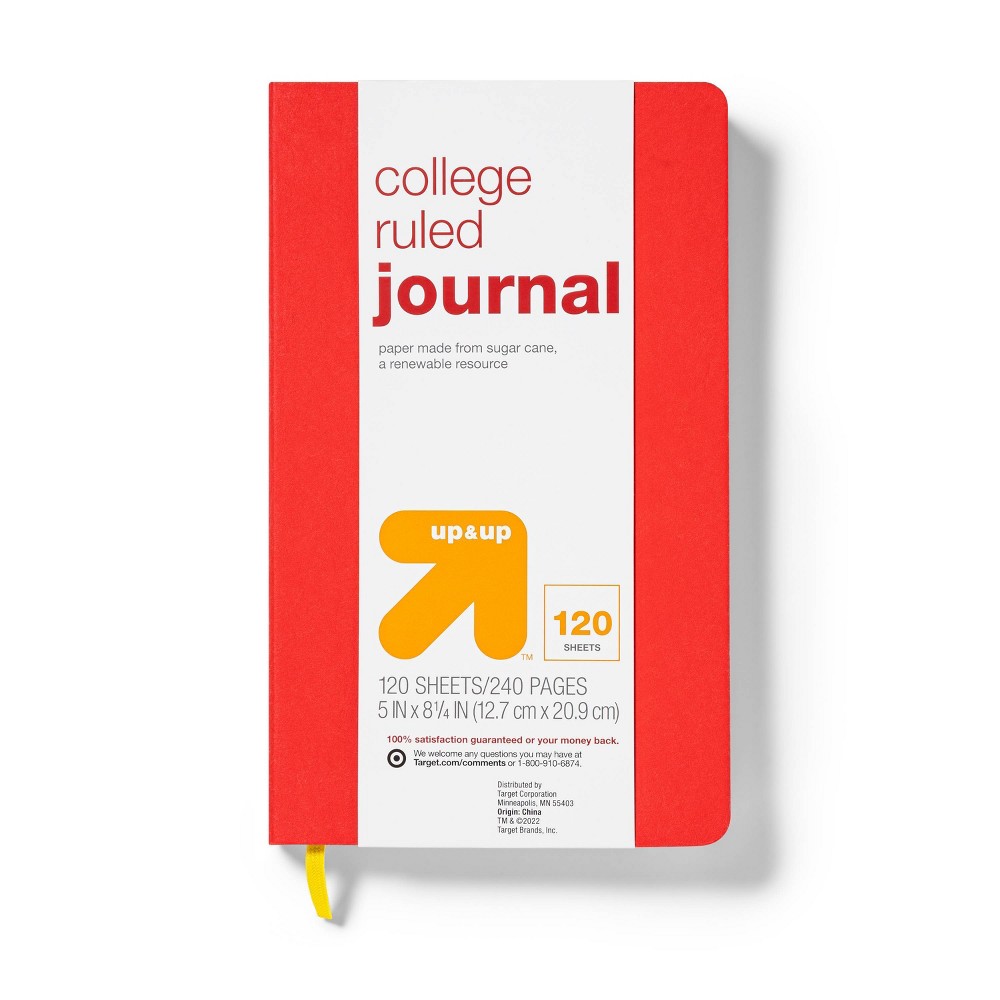 Photos - Notebook College Ruled Journal Red - up & up™