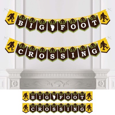 Big Dot of Happiness Sasquatch Crossing - Bigfoot Party or Birthday Party Bunting Banner - Party Decorations - Bigfoot Crossing