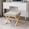 Garvee 20" Vanity Stool Vanity Chair for Makeup Room, Foot Stool Ottoman Foot Rest for Living Room, Upholstered Small Square Ottoman for Entryway - 4 of 4