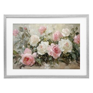Stupell Industries Rose Bouquets Pink and White Framed Print Under Glass Art, Gray, 23" x 17" - 1 of 4