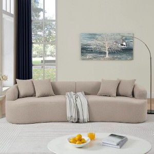 Resenkos Curved Modular Sectional Sofa, Lamb's Wool Fabric in Minimalist Design, No Assembly Required, - 1 of 4