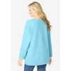 Woman Within Plus Size Crochet Trim Sweatshirt - 3 of 4