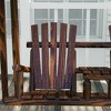 Resenkos 2-Seat Swing Chair With Table, Wooden Porch Swing Stand, Garden Poolside Backyard Relaxation, Carbonized Wood - 4 of 4