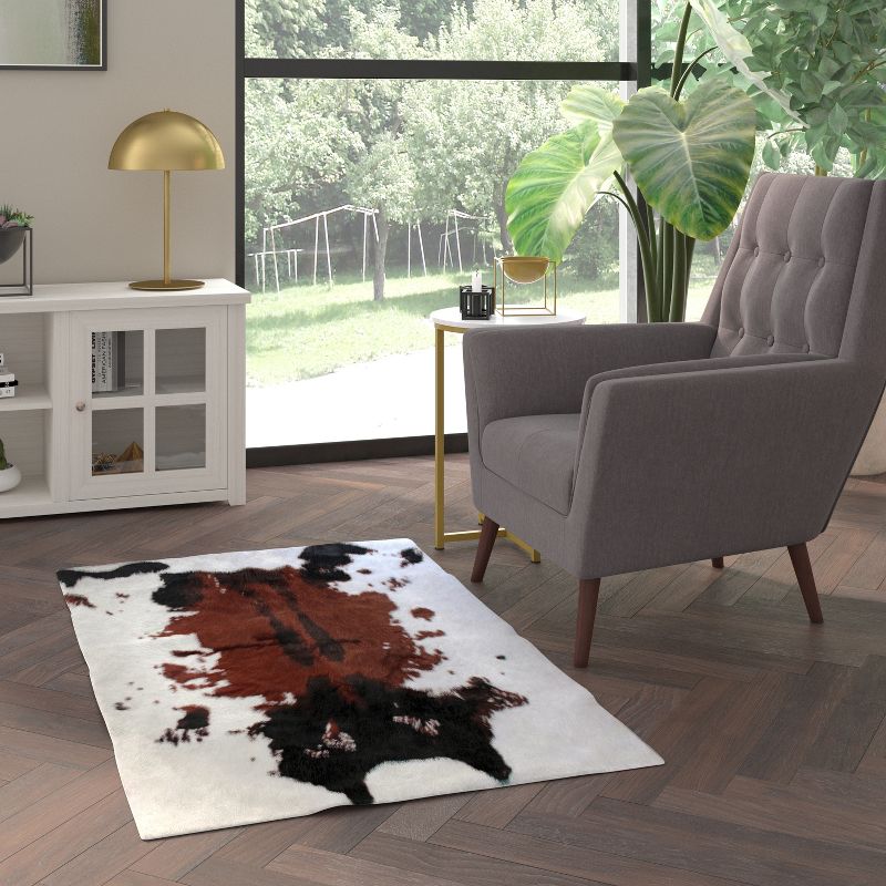 Emma and Oliver Colby Vegan and Cruelty Free Faux Cowhide Rug, Acrylic & Polyester Fibers and Polyester Backing for Guilt Free Style, 2 of 7