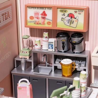 Robotime 3D Puzzles Plastic House Building Set Toy DIY Miniature Dollhouse Playset Gifts for Teens Adults, Multicolor, 6.40"*7.10"*6.00"