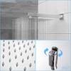 PAGED Modern Dual Shower Head, Ceiling Mount Square Shower System with Rough-in Valve for Bathroom, Restroom - 2 of 4