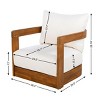 Acacia Wood Tub Outdoor Lounge Chair, 29.5'' Slatted Patio Armchair with Water-Resistant Cushions for Garden-3irtyhousy - 4 of 4