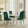 Lyngins 2-Pack Velvet Upholstered Dining Chair, Powder-Coated Black Iron Feet, Minimalist Living Room Chair, Easy Assembly for Dining Room, Kitchen - 4 of 4