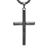 Steeltime Men's stainless steel crucifix tube pendant. Color Options: Silver, Gold, Black - 2 of 4