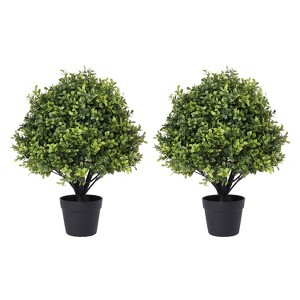 Rbied 24 in. H Green Composite Artificial Tree, Artificial Foliage/Topiary for Indoor and Outdoor ( 2-Piece ) - 1 of 4