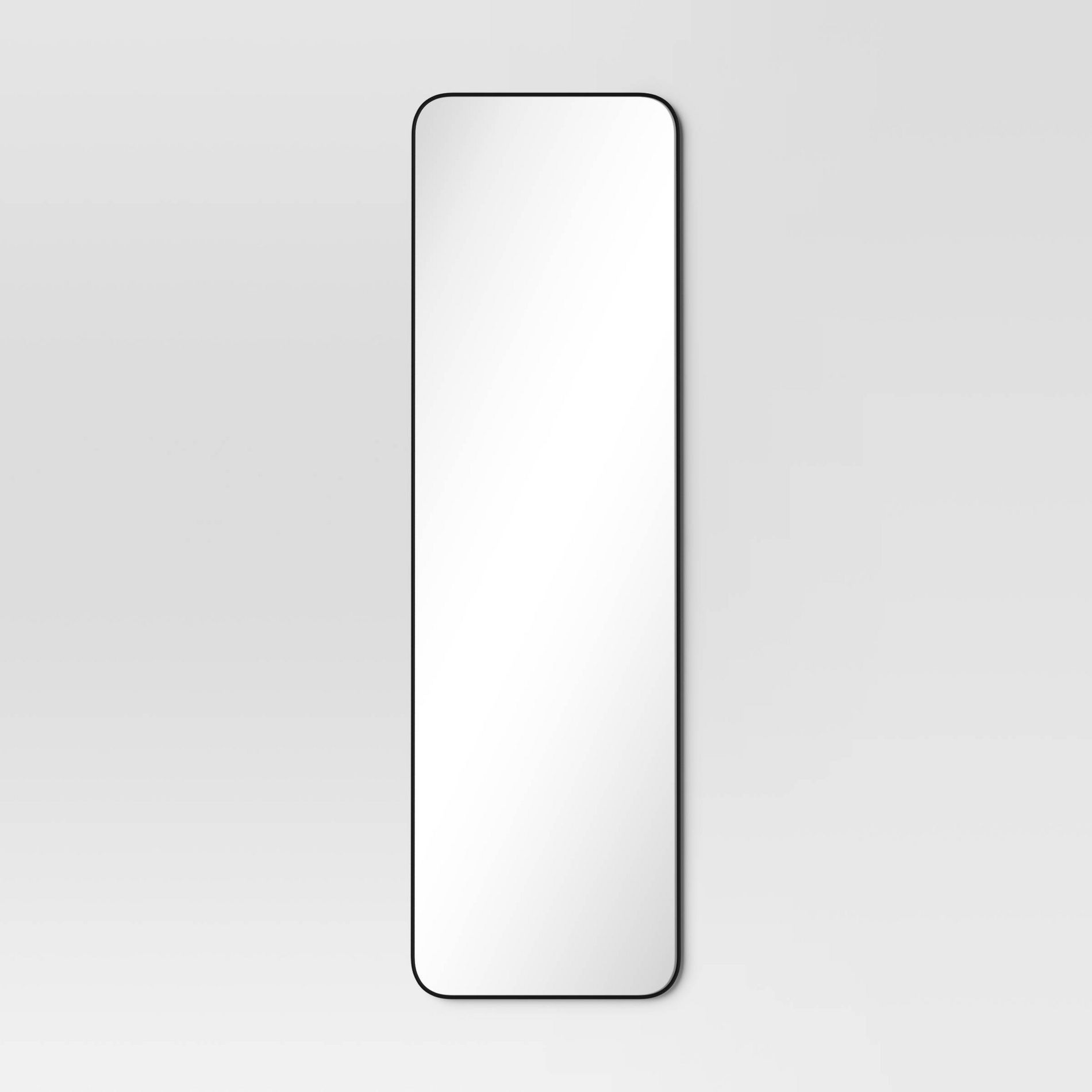 Over-the-Door Mirror Metal Black - Threshold™: Modern Full Body Rectangular, No-Tool Assembly