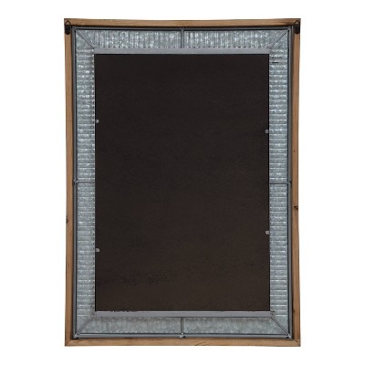 Rustic Brown Wood and Metal Full-Length Rectangular Mirror