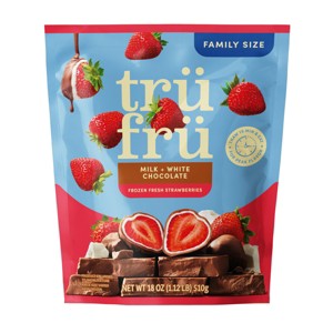 Tru Fru Frozen Fresh Strawberries in Milk and White Chocolate - 18oz - 1 of 2