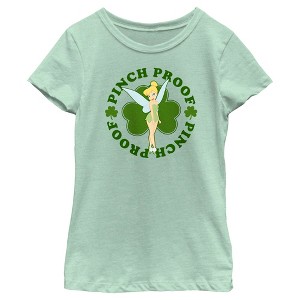 Girl's Peter Pan St. Patrick's Day Pinch Proof Tinkerbell T-Shirt - 1 of 4