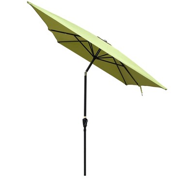 6 x 9ft Patio Umbrella Outdoor Waterproof Umbrella with Crank and Push Button Tilt without flap for Garden Backyard Pool Market