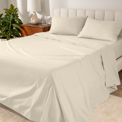 260 Thread Count Organic Cotton Percale Bed Sheet Set by Bare Home