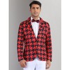 INSPIRE CHIC Men's Slim Fit Prom Business Houndstooth Pattern Blazers - 2 of 4