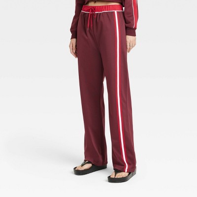 Women's Coca-Cola Graphic Wide Leg Track Pants - Red