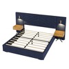 GDFStudio Salome 3pcs Velvet Upholstered Bedroom Furniture Set with Two LED Nightstands - 4 of 4