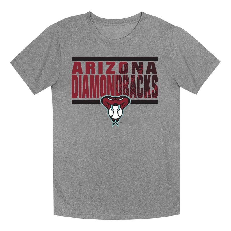MLB Arizona Diamondbacks Boys&#39; Gray Poly T-Shirt, 1 of 2
