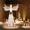 Angel Sar 5ft Lighted Christmas Angel, Includes 105 Warm White LED Lights for Outdoor and Indoor Decor with Halo and 3D Wings - 4 of 4