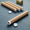 Stockroom Plus 12-Pack Mailing Tubes with Caps, 1.5x12-Inch Kraft Paper Poster Tube for Shipping, Packing, Bulk Round Packaging, Cardboard Mailers - 2 of 4