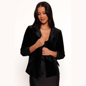 Inka All Over Rhinestone Velvet Blazer - 1 of 4