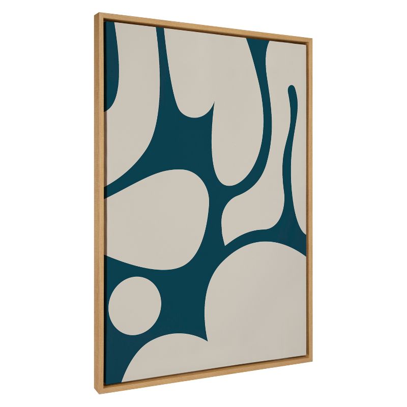 Kate &#38; Laurel All Things Decor 31.5&#34;x41.5&#34; Sylvie Groovy Happy Abstract Teal and Tan Framed Wall Art by The Creative Bunch Studio Natural, 1 of 7