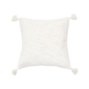 C&F Home 18" x 18" Anna Cream Solid Square Woven Square Accent Pillow - 1 of 4