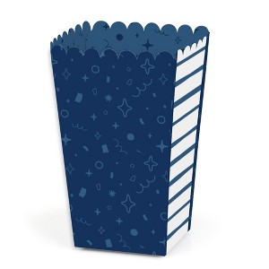 Big Dot of Happiness Navy Confetti Stars - Simple Party Favor Popcorn Treat Boxes - Set of 12 - 1 of 4