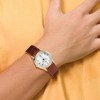 Black Bow Jewelry Charles Hubert Mens Brown Leather Band Round Watch - 2 of 3