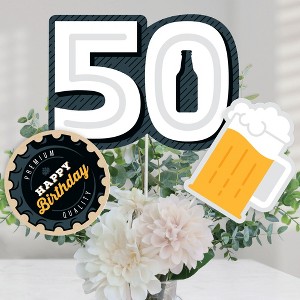 Big Dot of Happiness Cheers and Beers to 50 Years - 50th Birthday Party Centerpiece Sticks - Table Toppers - Set of 15 - 1 of 4