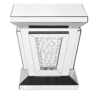 Elegant Lighting 21 inch mirrored two drawers end table in black - 1 of 4