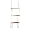 Aoibox 3-Tier Macrame Wall Hanging Shelves with Artificial Ivy Leaves, Boho Room Decor, Handmade Cotton Rope & Wooden Floating Shelves - 3 of 4
