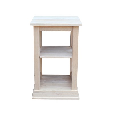 White Rubberwood Classic Accent Table with Shelves