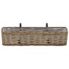 vidaXL Wicker Balcony Planters with PE Lining – Rustic Brown Garden and Patio Flower Pots, Set of 2 - 3 of 4