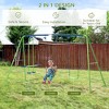 NAYSAYE Swing Set Metal Playset with Dual Swings and Glider Adjustable Seats for Backyard Play, Green, 48.4"*13.8"*6.2" - 2 of 4