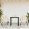 vidaXL 3 Piece Patio Dining Set - Brown PE Rattan/Tempered Glass Table & Cushioned Garden Chairs for Outdoor, Patio, Backyard - 4 of 4