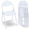 Folding Chairs, Foldable & Stackable PU Leather Upholstered Chairs with Cushion, Backrest and Non-Slip Feet Pads, Metal Frame - 2 of 4