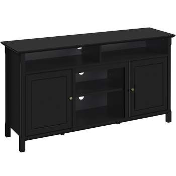 Yaheetech 31in Height Tall Modern TV Stand Media TV Console Black