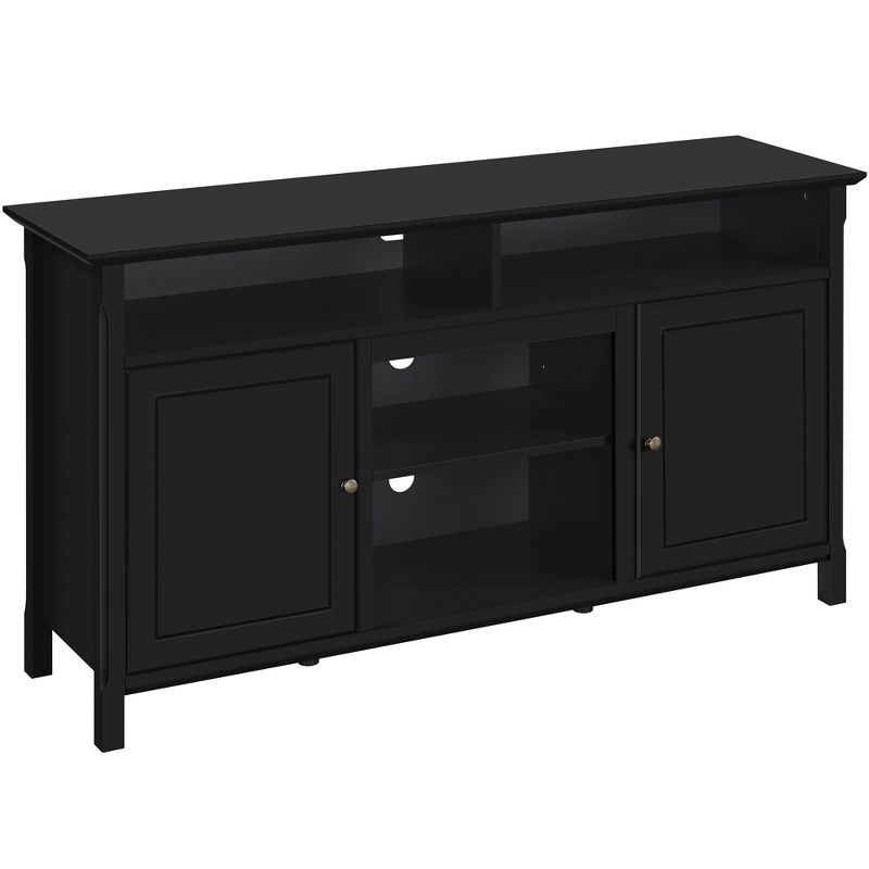 Yaheetech 31in Height Tall Modern TV Stand Media TV Console Black, 1 of 9
