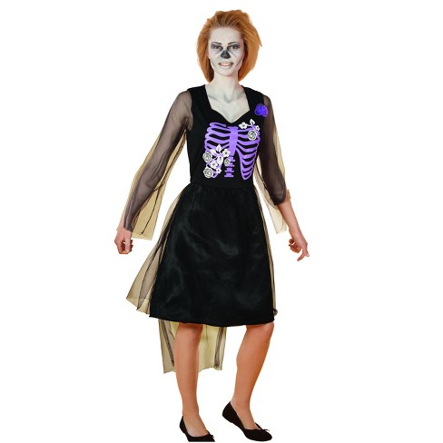 Northlight Skeleton Bride Adult Women's Dress Halloween Costume - Small ...