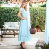 Anna-Kaci Women's Boho Inspired Lace Cap Sleeve Lace Trim Ruffle Flared Hem Maxi  Dress - 2 of 4
