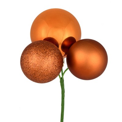 Vickerman 18" Ball Ornament Christmas Pick, 4 per Bag
