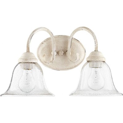 Quorum Lighting Spencer Glass 2-Light Persian White Wall Sconce