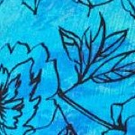 deep turquoise tie dye floral