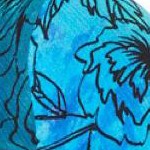 deep turquoise tie dye floral