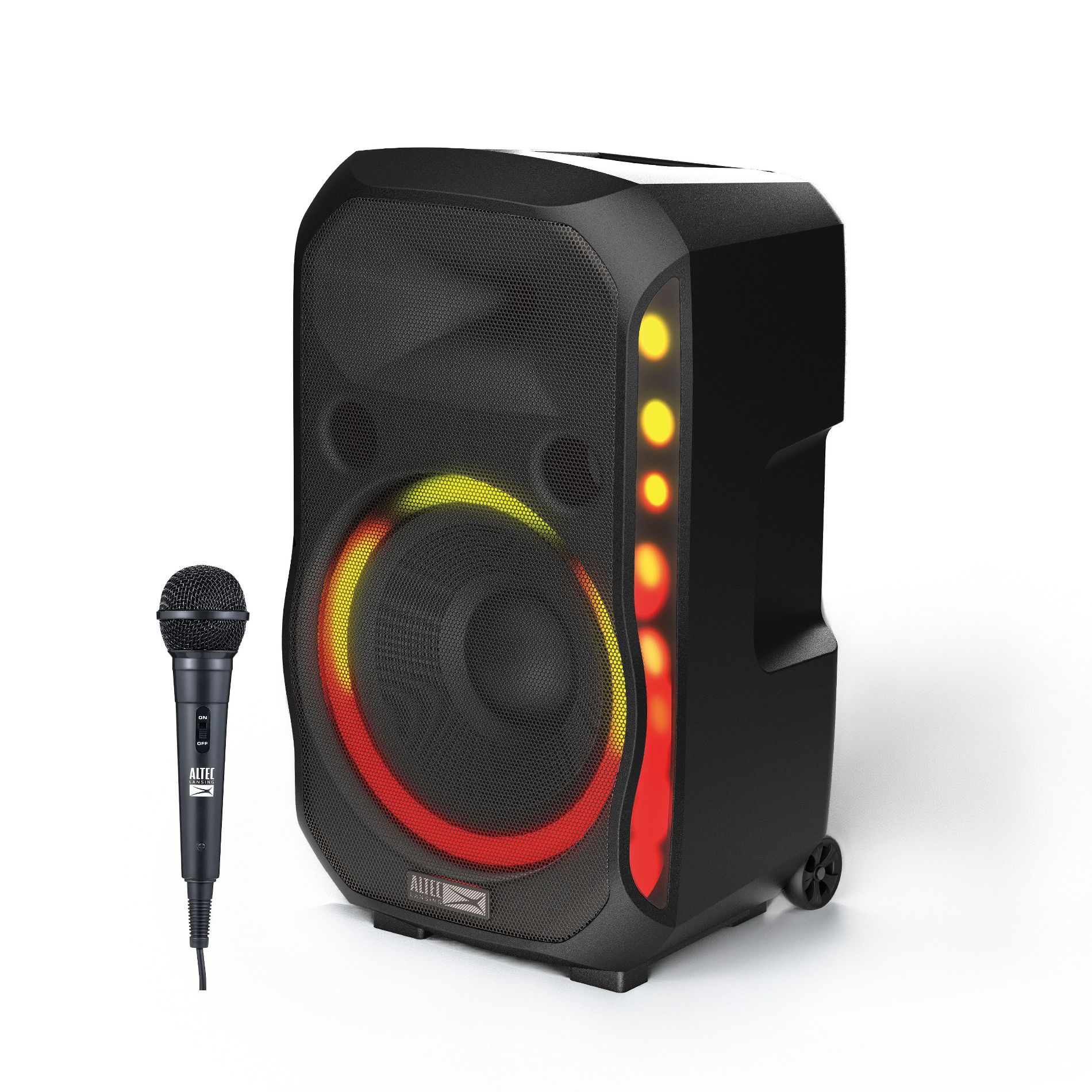 Altec Lansing SoundRover 210 Wireless Party Speaker with 210W Peak Power, Party Sync, Lighting Effects & Bonus Microphone