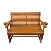 Fortune Candy 2 Person Wooden Patio Glider with High Roll Back - 4 of 4
