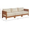 Alaterre Furniture Barton Outdoor Weather Resistant 3 Person Couch with Cushions - 3 of 4